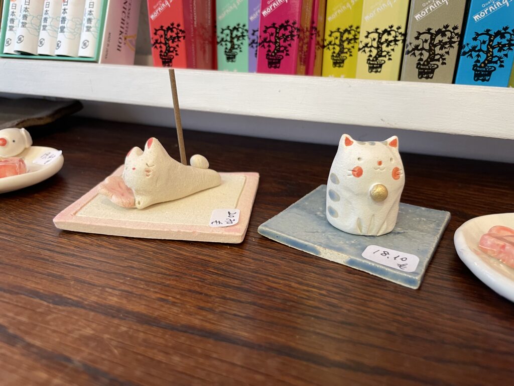 Porte-encens en céramique en forme de chats japonais, objets décoratifs artisanaux