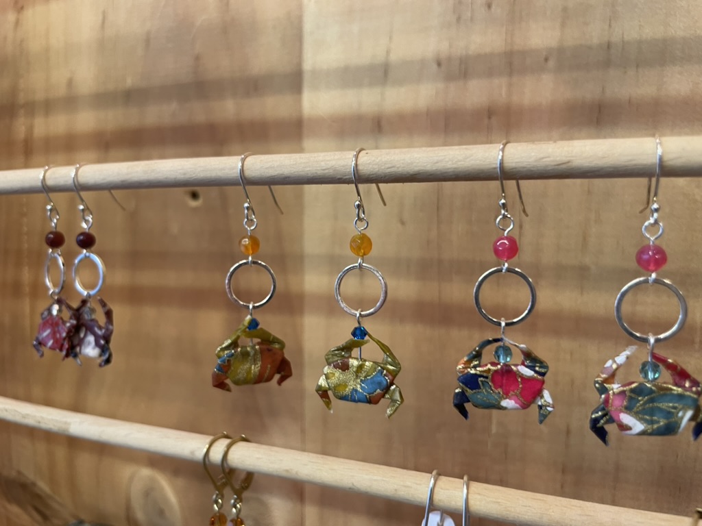 Boucles d'oreille origami tortue